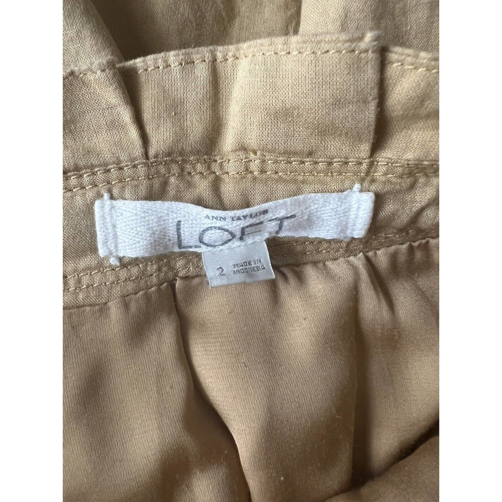 Ann Taylor Loft Skirt Womens Size 2 Brown Mini Rope Drawstring Hook Back Closure - Picture 4 of 4